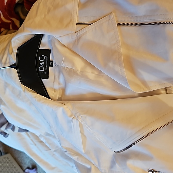 **HOST PICK** DOLCE & GABBANA White Moto Jacket, Coat- XXL - Picture 4 of 4